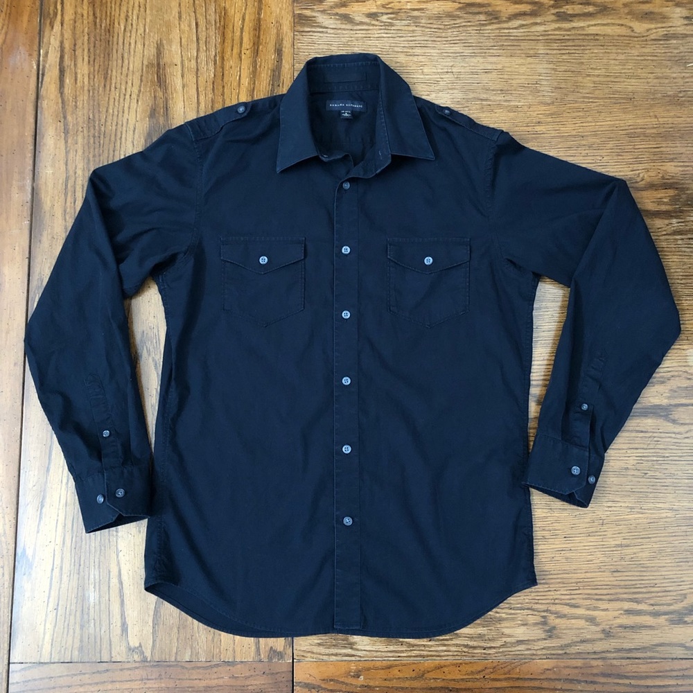 Banana Republic Black Long Sleeve Button Down